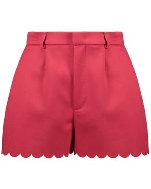RED Valentino Shorts Con Dobladillo Festoneado - Rojo