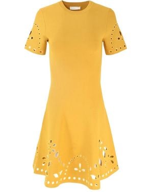Ulla Johnson Eyelet-Embellished Mini Dress - Yellow