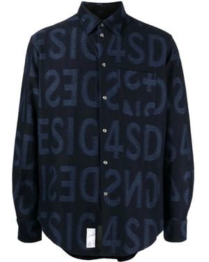 4SDESIGNS ロゴ シャツ - ブルー