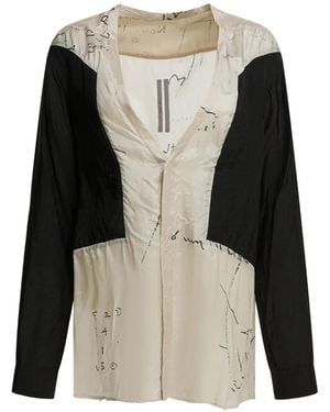 Rick Owens Camisa Con Estampado Gráfico - Negro