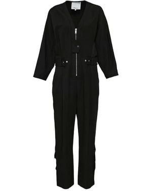 3.1 Phillip Lim Belted Zip-Front Jumpsuit - Black