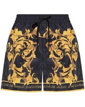 Versace Jeans Couture Baroque-Print Drawstring Shorts - Black