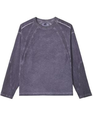 Izzue Acid-Wash Panelled Sweatshirt - Purple