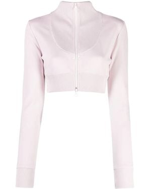 Courreges Logo-Appliqué Cropped Jacket - Pink