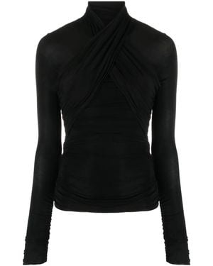 Saint Laurent Camiseta con cuello vuelto - Negro