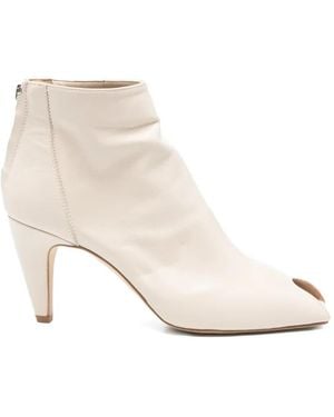 GISÉL MOIRÉ Raffy Peep-Toe Boots - Natural