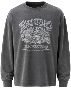 Estudio Niksen Farming Graphic-Print Sweater - Gray