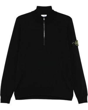 Stone Island ハーフジップ セーター - ブラック