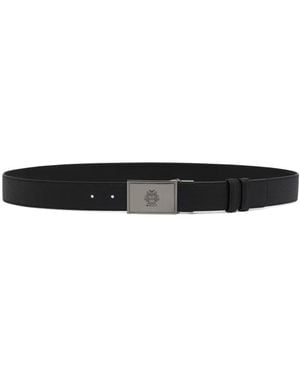 Bally Crest-Plaque Reversible Belt - White