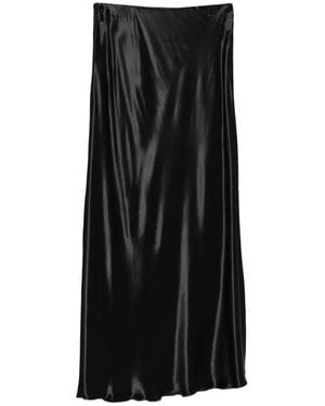 Erika Cavallini Semi Couture Satin-Finish Midi Skirt - Black