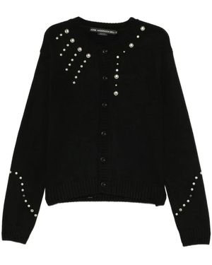 ANDERSSON BELL Bead-Embellished Knitted Cardigan - Black