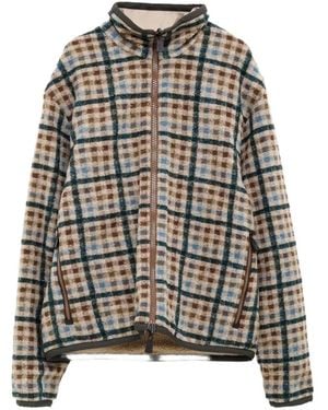 Moncler Reversible Check-Print Teddy Jacket - Natural