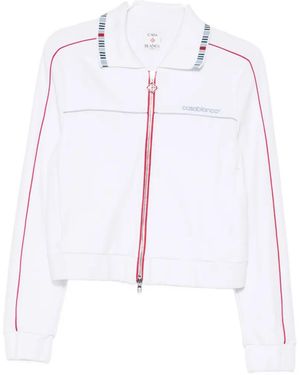 CASABLANCA Piping-Detail Collared Jacket - White