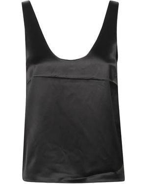 Almada Label Top Con Cuello Redondo - Negro
