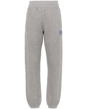 Off-White c/o Virgil Abloh Off- Logo-Embroidered Track Trousers - Grey