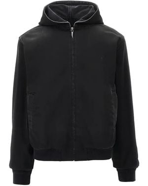 Gucci Logo-Embroidered Hooded Jacket - Black