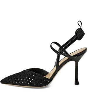 Fendi Very Colibrì Organza High-Heeled Slingback - Black