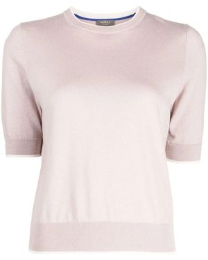 N.Peal Cashmere Fine Knit Cotton-Cashmere Top - Pink