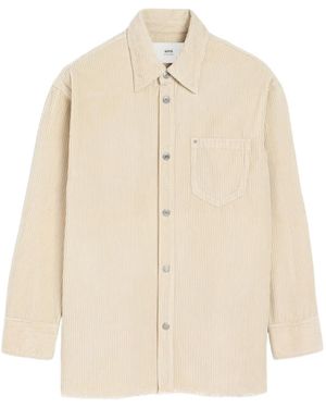Ami Paris Cotton Corduroy Shirt Jacket - Natural