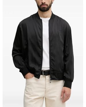 ARMANI EXCHANGE Logo-Embroidered Bomber Jacket - Black
