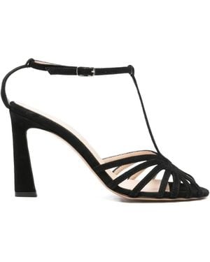Anna F. Caged T-Bar Sandals - White