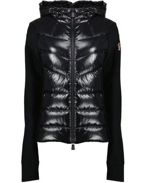 Moncler Zipped Hooded Cardigan - Black