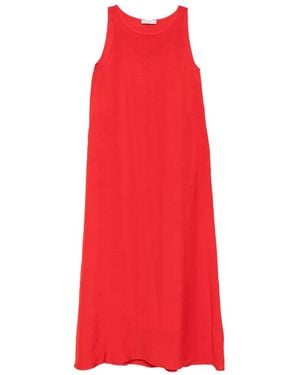 Whyci Sleeveless Crew-Neck Midi Dress - Red