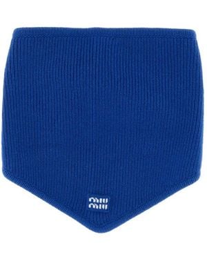 Miu Miu Wool And Cashmere Shawl - Blue