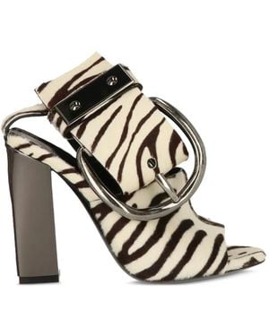 Tom Ford Zebra-Print Buckle Sandals - White