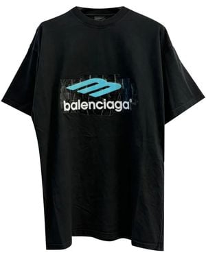 Balenciaga Bleu Oversized T-Shirt - Black