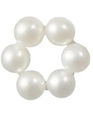 Sophie Bille Brahe Pendiente Petite Luna Con Perla - Blanco