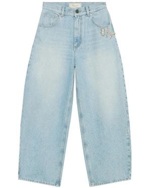 Blumarine Vaqueros Con Trabillas - Azul