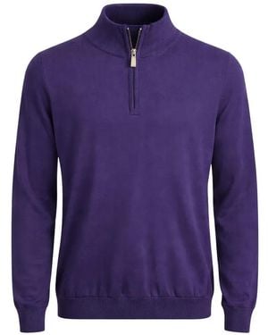Pal Zileri Pull À Col Zippé - Purple