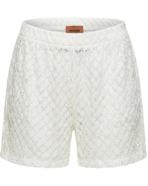 Missoni Knitted Mini Shorts - White
