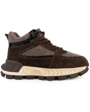 Linda Baumann Panelled Trainers - Brown