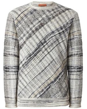 Missoni Wool-Blend Pullover With Macro-Check Pattern - Gray