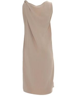 P.A.R.O.S.H. Draped Knot Day Dress - Brown