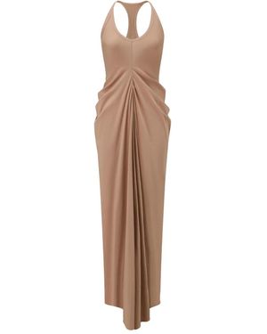 Oude Waag Drapiertes Maxikleid - Natur