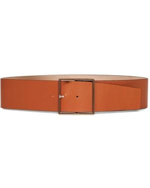 Max Mara Square-Buckle Leather Belt - Brown