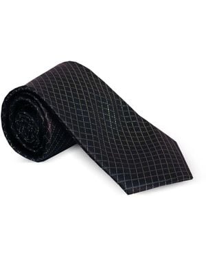 Zilli Diamond-Pattern Silk Tie - Black