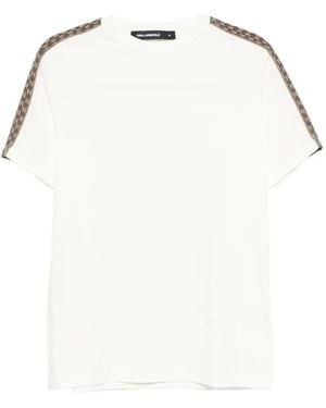 KARL LAGERFELD Monogram-Tape T-Shirt - White