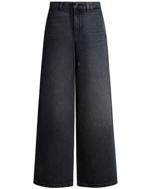 12 STOREEZ 433 Belt-Loops Wide-Leg Jeans - Blue