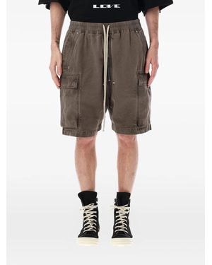 Rick Owens Drawstring-Waist Cargo Shorts - Grey