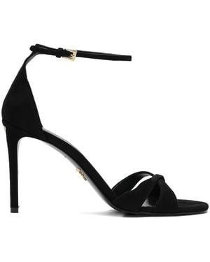Prada Criss-Cross Stiletto-Heel Sandals - Black
