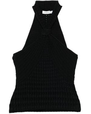 Jonathan Simkhai Halterneck Textured Top - Black