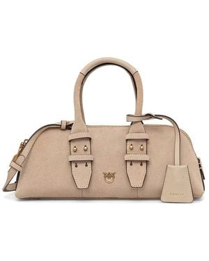 Pinko Buckle-Detail Tote Bag - Natural