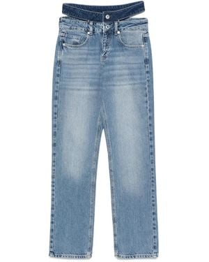 KARL LAGERFELD Straight-Leg Side-Cut Jeans - Blue