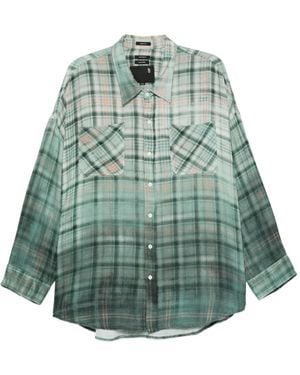 R13 Checked-Pattern Shirt - Green