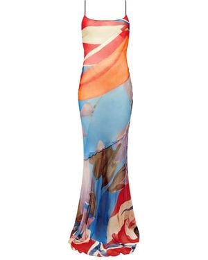 Donde Esteban Palenque Floral Maxi Dress - Blue