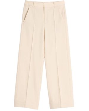 Valentino Garavani Gabardine Wool Trousers - Natural